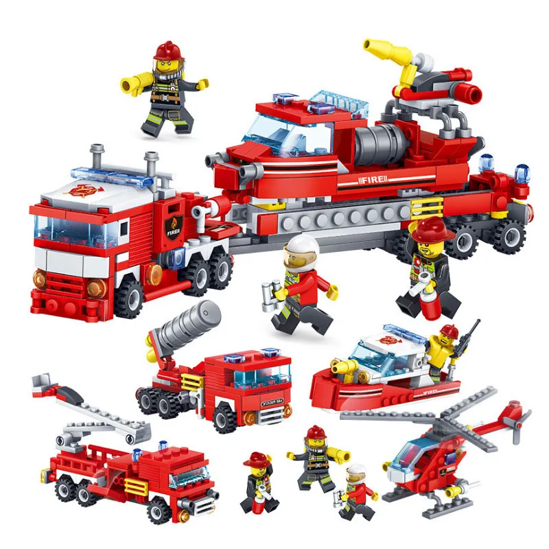 80512 Fire Fighting Car Helicopter boat Building Blocks Compatible legoing city Firefighter figures 4in1 Trucks children Toys
80512 Fire Fighting Car Helicopter boat Building Blocks Compatible legoing city Firefighter figures 4in1 Trucks children Toys