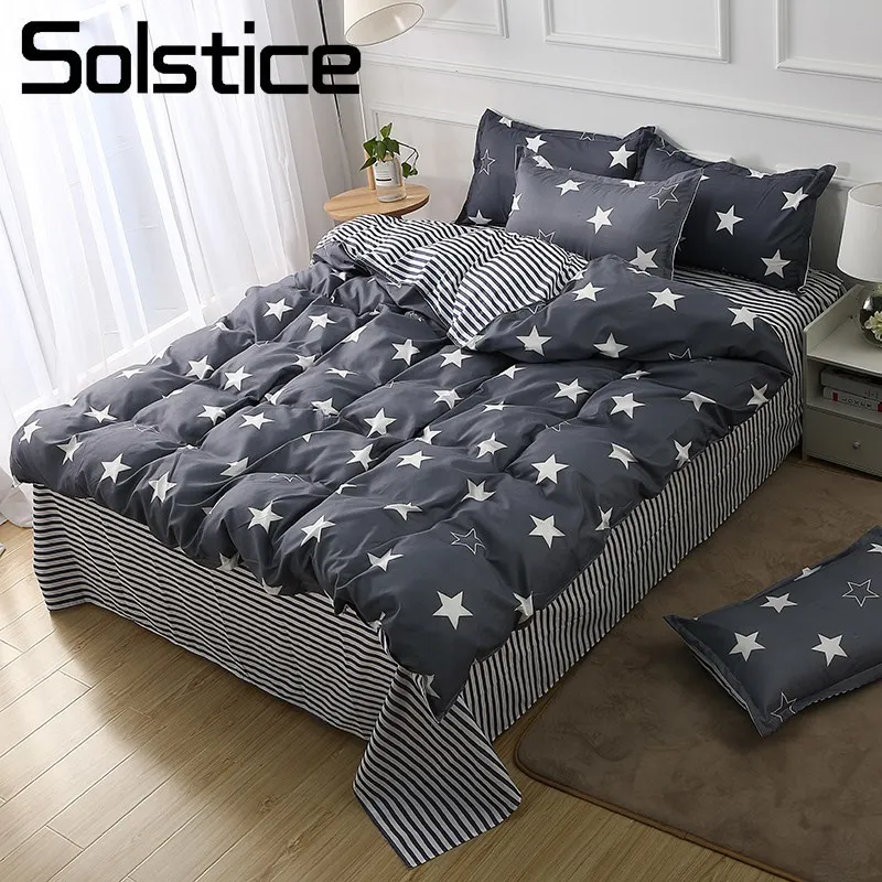 Solstice Home Textile Duvet Quilt Cover Flat Bed Sheet Pillowcase Kid Teen Bedding Set Star Stripe Gray Linens Suit Queen Single
Solstice Home Textile Duvet Quilt Cover Flat Bed Sheet Pillowcase Kid Teen Bedding Set Star Stripe Gray Linens Suit Queen Single