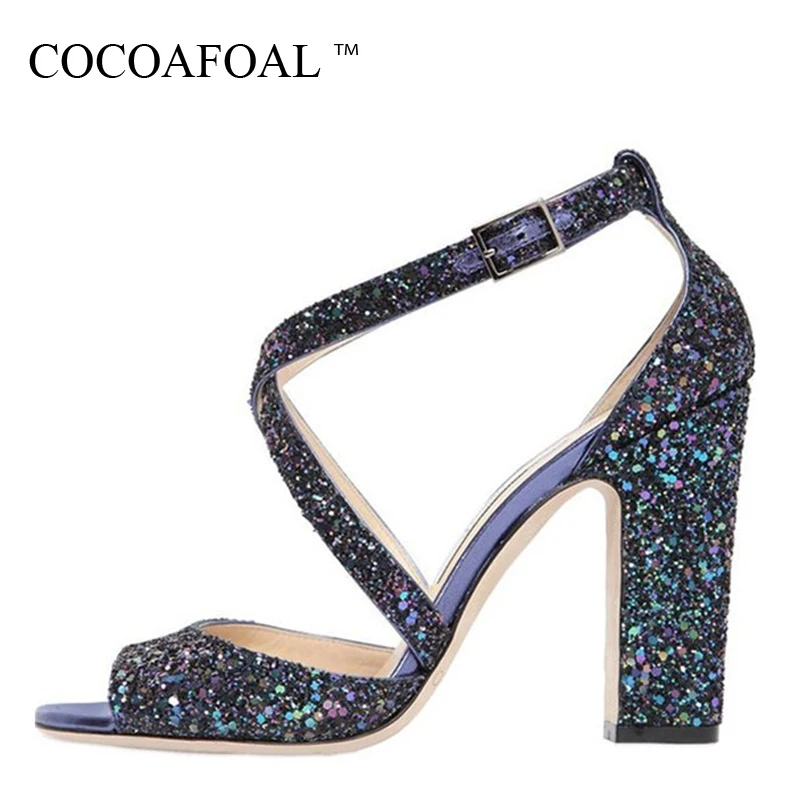 COCOAFOAL Women Silvery Sandals Plus Size 33 - 43 Fashion Blue Heel Height Weddin Sandals Buckle Party Sexy Bling Shoes 2018
COCOAFOAL Women Silvery Sandals Plus Size 33 - 43 Fashion Blue Heel Height Weddin Sandals Buckle Party Sexy Bling Shoes 2018