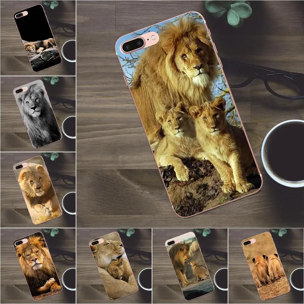 

Bixedx African Animal Lion Soft TPU Phone Coque For Apple iPhone 4 4S 5 5C SE 6 6S 7 8 Plus X Galaxy A3 A5 J1 J2 J3 J5 J7 2017