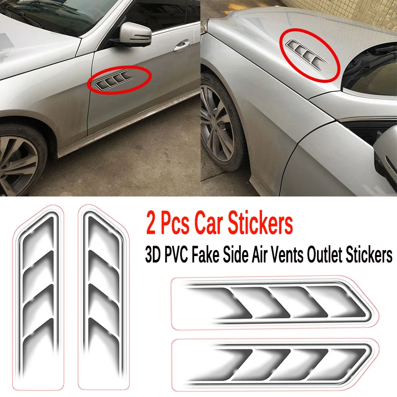 2 Pcs Car Stickers 3D PVC Fake Side Air Vents Outlet Stickers Symbol Car Body Bumper Sticker Car-styling Decorative Accessoires
2 Pcs Car Stickers 3D PVC Fake Side Air Vents Outlet Stickers Symbol Car Body Bumper Sticker Car-styling Decorative Accessoires