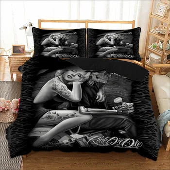 Marilyn Monroe Bedding Set 3D Duvet Cover Pillow Cases Twin Full Queen King UK Double AU Single Size Skull Bed Linens 3pcs
Marilyn Monroe Bedding Set 3D Duvet Cover Pillow Cases Twin Full Queen King UK Double AU Single Size Skull Bed Linens 3pcs