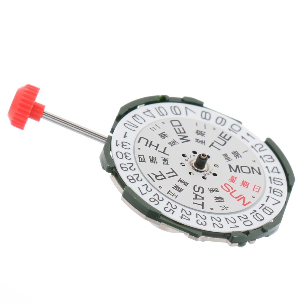 2pcs Durable Metal Quartz Watch Movement with date Battery for MIYOTA 2035