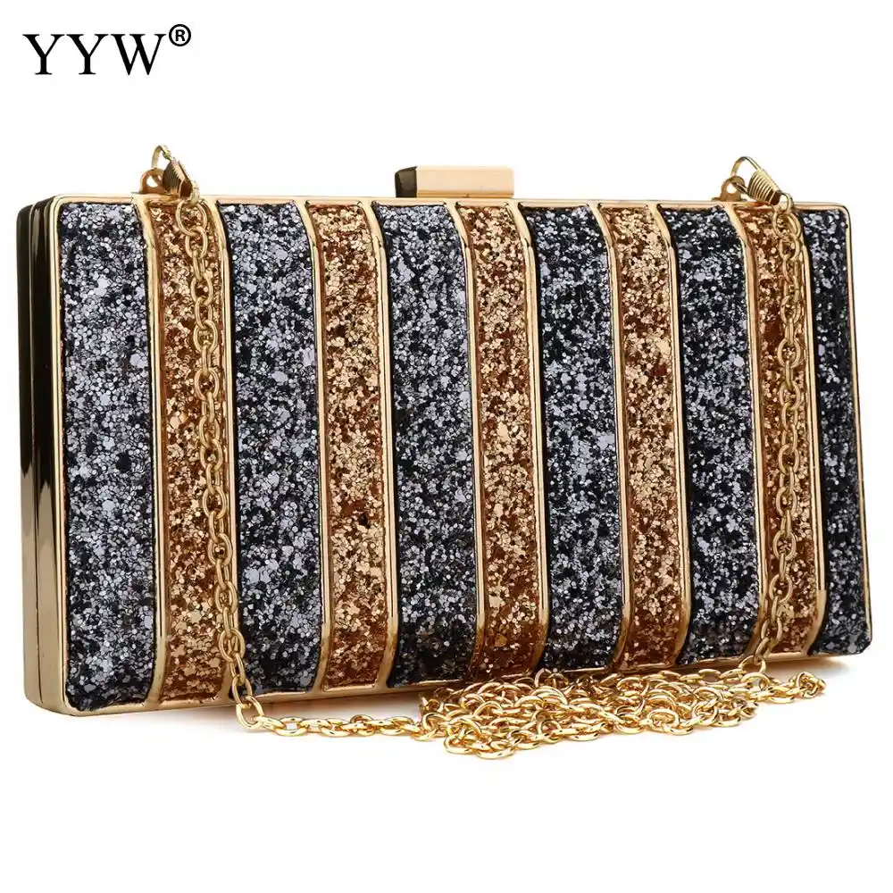 gold sequin clutch purse