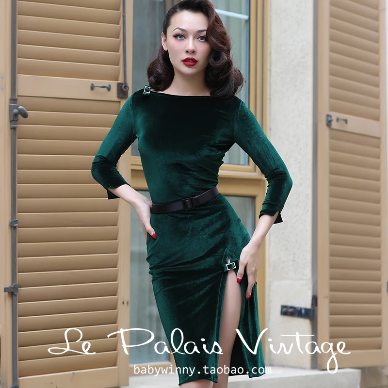 40- le palais vintage women pinup velvet boat neck side slit wiggle pencil dress in green plus size vestidos sexy dresses jurken
40- le palais vintage women pinup velvet boat neck side slit wiggle pencil dress in green plus size vestidos sexy dresses jurken