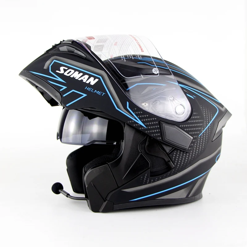 SOMAN 955-BT Street Racing Motorcycle Helmets Built-in Bluetooth Moto Helmet Flip up Motor bike Capacete Casco DOT Approval
SOMAN 955-BT Street Racing Motorcycle Helmets Built-in Bluetooth Moto Helmet Flip up Motor bike Capacete Casco DOT Approval