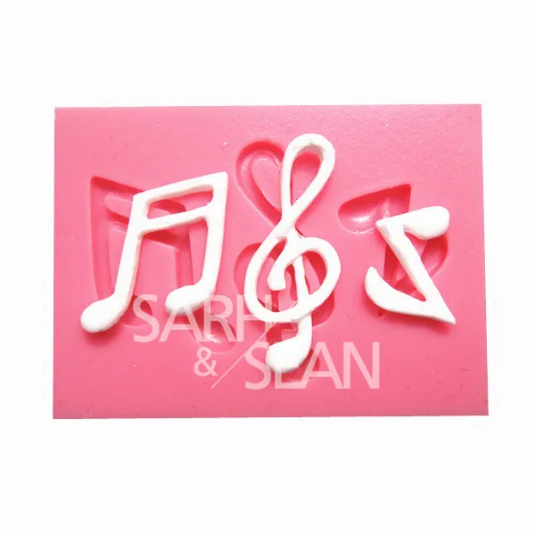 Image M0686 Music notes syncopated sixteenth note cake mold fondant cake molds soap chocolate mould for the kitchen baking cake tool