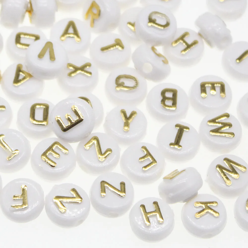 CHONGAI 100PCs Gold White Sliver Letter Beads Alphabet Acrylic Beads For Jewelry Making Women Children DIY Bracelet Necklace10mm
CHONGAI 100PCs Gold White Sliver Letter Beads Alphabet Acrylic Beads For Jewelry Making Women Children DIY Bracelet Necklace10mm
