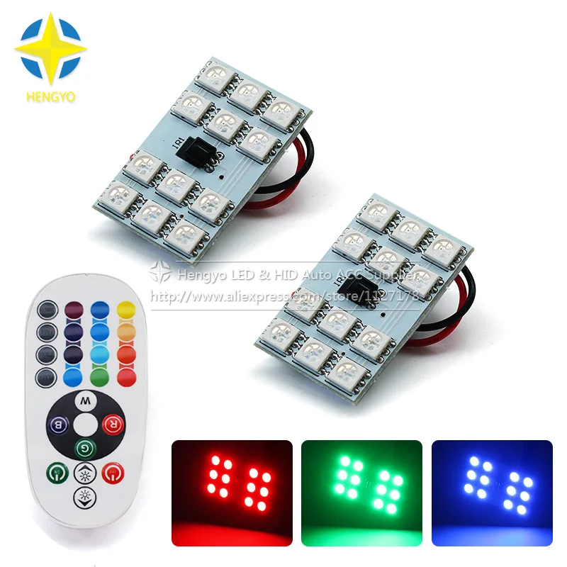 Beautiful 12 LED 15 LED 36 LED Remote Control 5050 SMD RGB Light Car Reading Lamp Bulb With T10 Festoon BA9S
Beautiful 12 LED 15 LED 36 LED Remote Control 5050 SMD RGB Light Car Reading Lamp Bulb With T10 Festoon BA9S