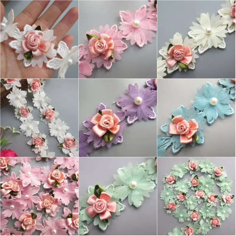 12X Pearl Rose Flower Embroidered Lace Trim Ribbon Fabric Handmade Sewing Craft For Costume Hat Shoes Hometexile Decor 6 Colors
12X Pearl Rose Flower Embroidered Lace Trim Ribbon Fabric Handmade Sewing Craft For Costume Hat Shoes Hometexile Decor 6 Colors