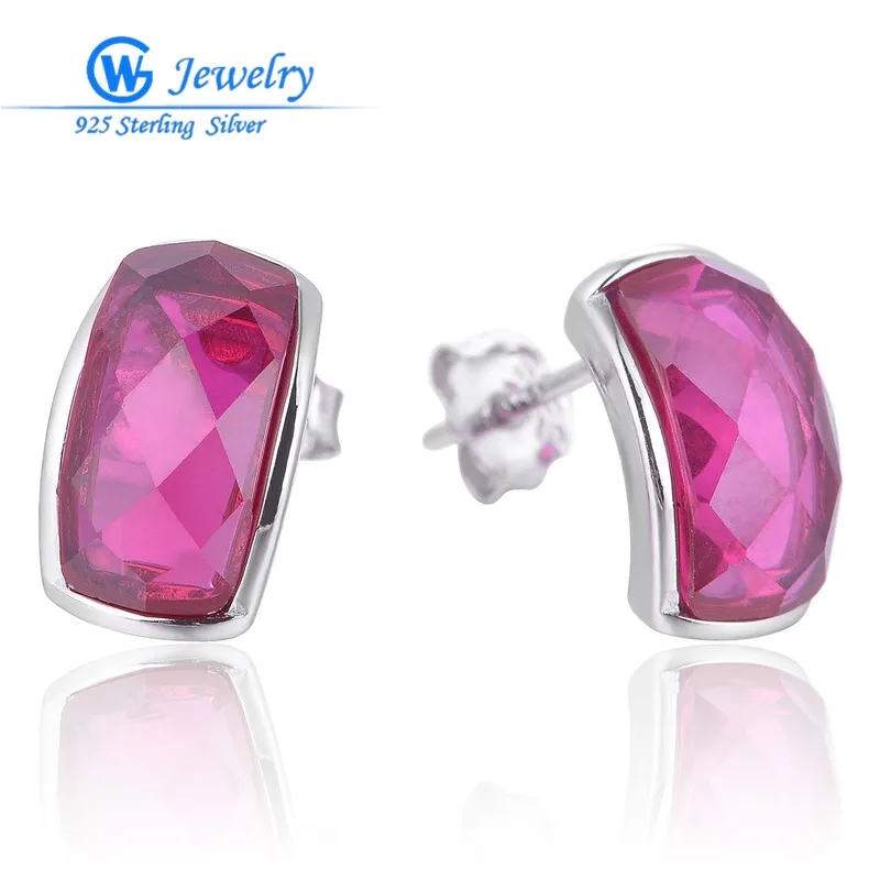 GW Jewelry Hot Natural Red Clip Earrings Genuine 925 Sterling Silver New Women On Sale Outstanding FE370H90 | Украшения и