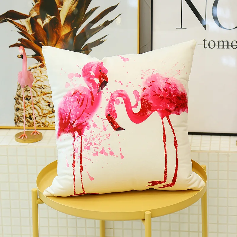 New Cute Flamingo Cushion Pillow Case Flamingo Party Bedroom Sofa Home Decoration accessories Birthday/Wedding Favors and Gifts Sadoun.com