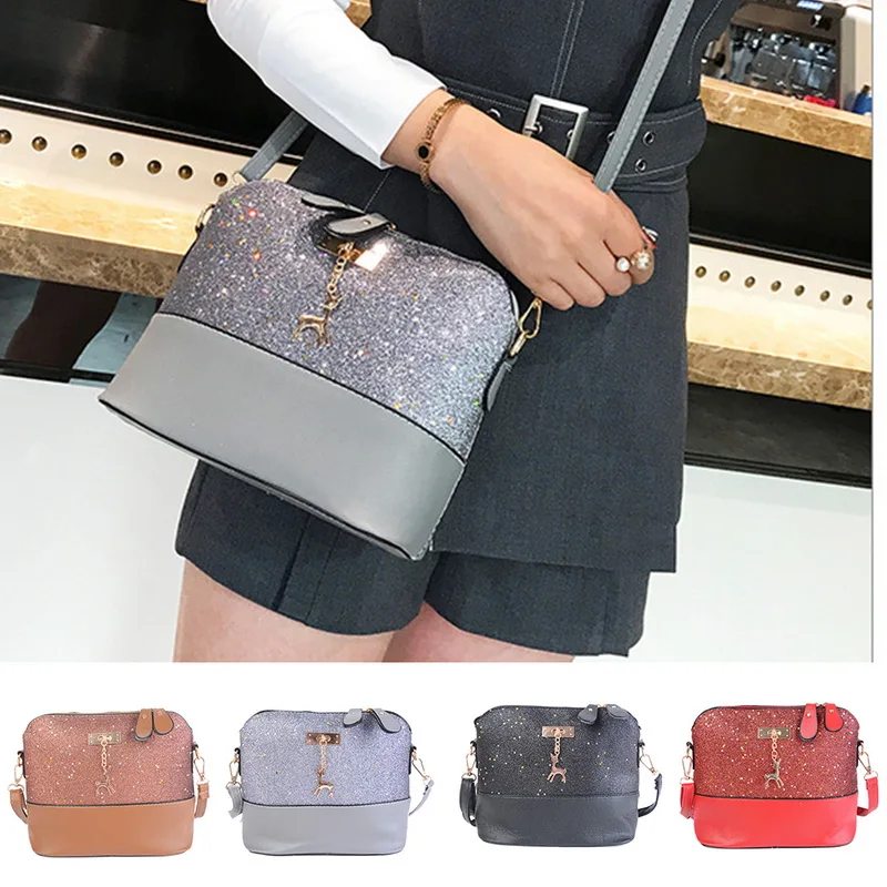HEFLASHOR Women Handbag Sequin Messenger Bag Fawn Leather Shell Shoulder bags Fashion Ladies Crossbody Bag for Christmas gift
HEFLASHOR Women Handbag Sequin Messenger Bag Fawn Leather Shell Shoulder bags Fashion Ladies Crossbody Bag for Christmas gift