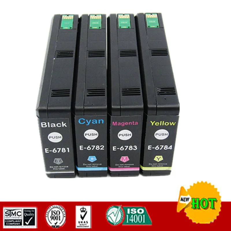 Compatible ink cartridge for T6781 - T6784 suit for Epson WP-4011 WP-4091 WP-4511 WP-4521 WP-/4531 WP-4022 WP-4092 WP-4532 etc.
Compatible ink cartridge for T6781 - T6784 suit for Epson WP-4011 WP-4091 WP-4511 WP-4521 WP-/4531 WP-4022 WP-4092 WP-4532 etc.