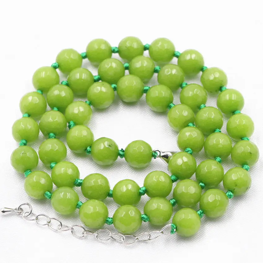 Fashion Women Chokers Stone Necklace Dyed Olivine Peridot Faceted Round Beads Statement Necklaces 8 10mm Chain Jewelry 18" A801
Fashion Women Chokers Stone Necklace Dyed Olivine Peridot Faceted Round Beads Statement Necklaces 8 10mm Chain Jewelry 18" A801