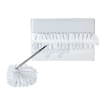 2Pcs/set White Lace Flowers Satin Ribbon Bow Guest Book & Pen Stand Set for Wedding signature Decoration
2Pcs/set White Lace Flowers Satin Ribbon Bow Guest Book & Pen Stand Set for Wedding signature Decoration