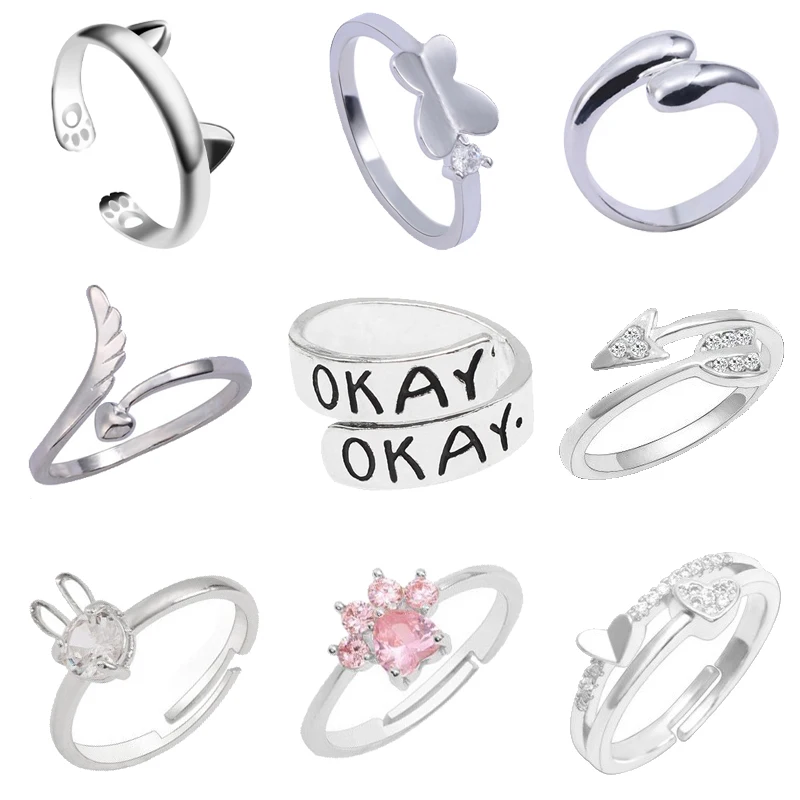 Fashion Hollow Love Pet Dog Paw Footprints Cat Ring Silver Fox Angel Wings Bee Rabbit Wedding Ring Female Animal Jewelry Gift
Fashion Hollow Love Pet Dog Paw Footprints Cat Ring Silver Fox Angel Wings Bee Rabbit Wedding Ring Female Animal Jewelry Gift