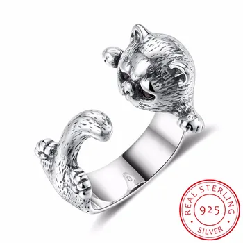 925 Sterling Silver Cat Ring 100% Real S925 Thai Silver Rings for Women Jewelry Adjustable Size
925 Sterling Silver Cat Ring 100% Real S925 Thai Silver Rings for Women Jewelry Adjustable Size