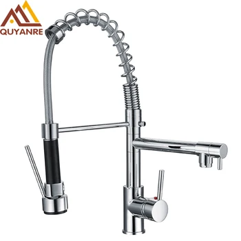 Quyanre Chrome Spring Kitchen Sink Faucet With Pull out Sprayer Dual Function Flow 360 Rotation Single Handle Mixer Tap Faucet
Quyanre Chrome Spring Kitchen Sink Faucet With Pull out Sprayer Dual Function Flow 360 Rotation Single Handle Mixer Tap Faucet