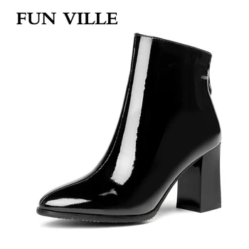FUN VILLE 2018 New Fashion Women Ankle boots Genuine leather winter Boots sexy ladies shoes Pointed toe Chelsea shoes zipper
FUN VILLE 2018 New Fashion Women Ankle boots Genuine leather winter Boots sexy ladies shoes Pointed toe Chelsea shoes zipper