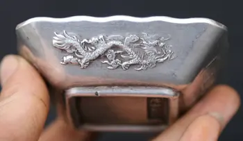 80MM/3.1" Collection Argentan China Gild Bronze Exquisite Animal Dragon Chiropter Tray Plate Dish Compote Statue Statuary 217g
80MM/3.1" Collection Argentan China Gild Bronze Exquisite Animal Dragon Chiropter Tray Plate Dish Compote Statue Statuary 217g