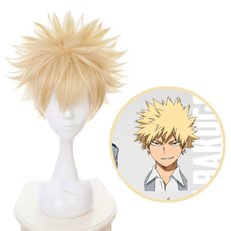 Anime My Hero Academia Baku No Hero Bakugou Katsuki Bakugo Short Linen Blonde Heat Resistant Cosplay Costume Wig
Anime My Hero Academia Baku No Hero Bakugou Katsuki Bakugo Short Linen Blonde Heat Resistant Cosplay Costume Wig