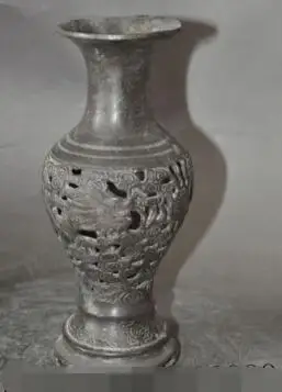 S3485 7"chinese palace bronze dragon phoenix bird statue Zun Cup Bottle Pot Vase Jar
S3485 7"chinese palace bronze dragon phoenix bird statue Zun Cup Bottle Pot Vase Jar
