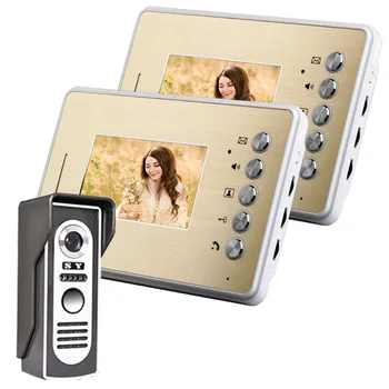 One Outdoor Camera + Two Indoor Monitors Video Door Phone 4.3 Inch Color 25 kinds of door bell rings Handfree intercom
One Outdoor Camera + Two Indoor Monitors Video Door Phone 4.3 Inch Color 25 kinds of door bell rings Handfree intercom