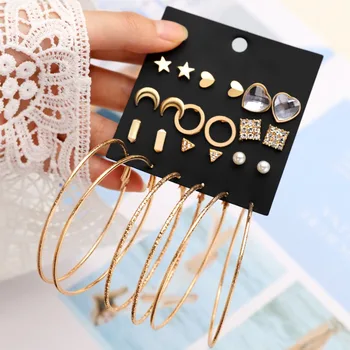 Hesiod New Earrings Sets Small Big Circle Earrings for Women Heart Moon Bow Crystal Pearl Earring Sets Wedding
Hesiod New Earrings Sets Small Big Circle Earrings for Women Heart Moon Bow Crystal Pearl Earring Sets Wedding