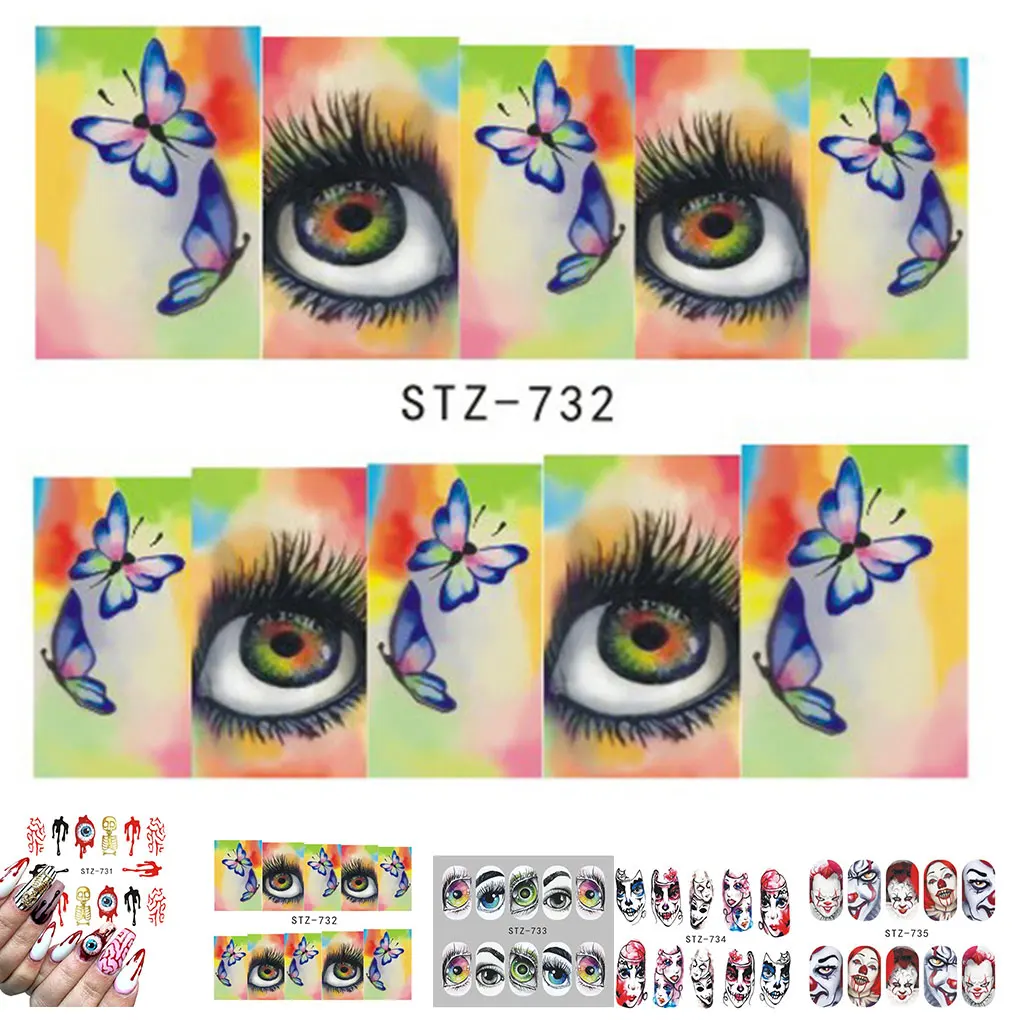 Watermark Nail Sticker Tatoos Halloween Colorful Eyes Skull Element Nail Wraps DIY Manicure Sticker
Watermark Nail Sticker Tatoos Halloween Colorful Eyes Skull Element Nail Wraps DIY Manicure Sticker