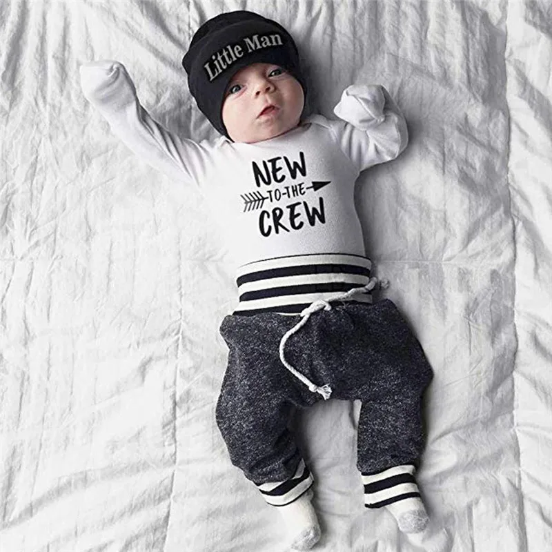 Toddler Baby Boy Clothes T shirt Letter Print Romper Tops +Long Pants+Hat 3PCS Outfits Roupa Infantil Boys Clothing 77#5
Toddler Baby Boy Clothes T shirt Letter Print Romper Tops +Long Pants+Hat 3PCS Outfits Roupa Infantil Boys Clothing 77#5
