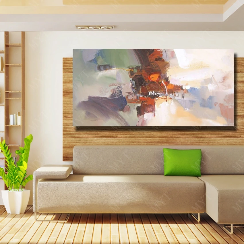 Фото Картина маслом на холсте Ручная роспись абстрактный декор картины для гостиной