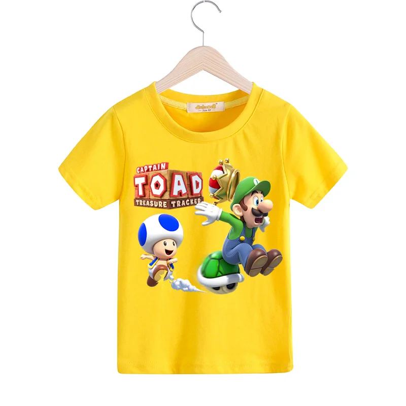 Child Summer Clothes T-shirts Kids Cartoon Mario Print Tshirts Boys Short Sleeve Casual Tee Top Girl Clothing T Shirts TX154 (8)