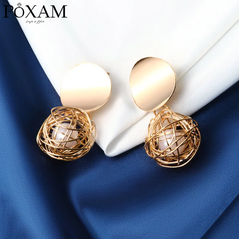 POXAM Korean Summer Acrylic Drop Earrings for Women Fashion Statement Geometric Hollow Round Square Gold Metal Dangle Earrings
POXAM Korean Summer Acrylic Drop Earrings for Women Fashion Statement Geometric Hollow Round Square Gold Metal Dangle Earrings