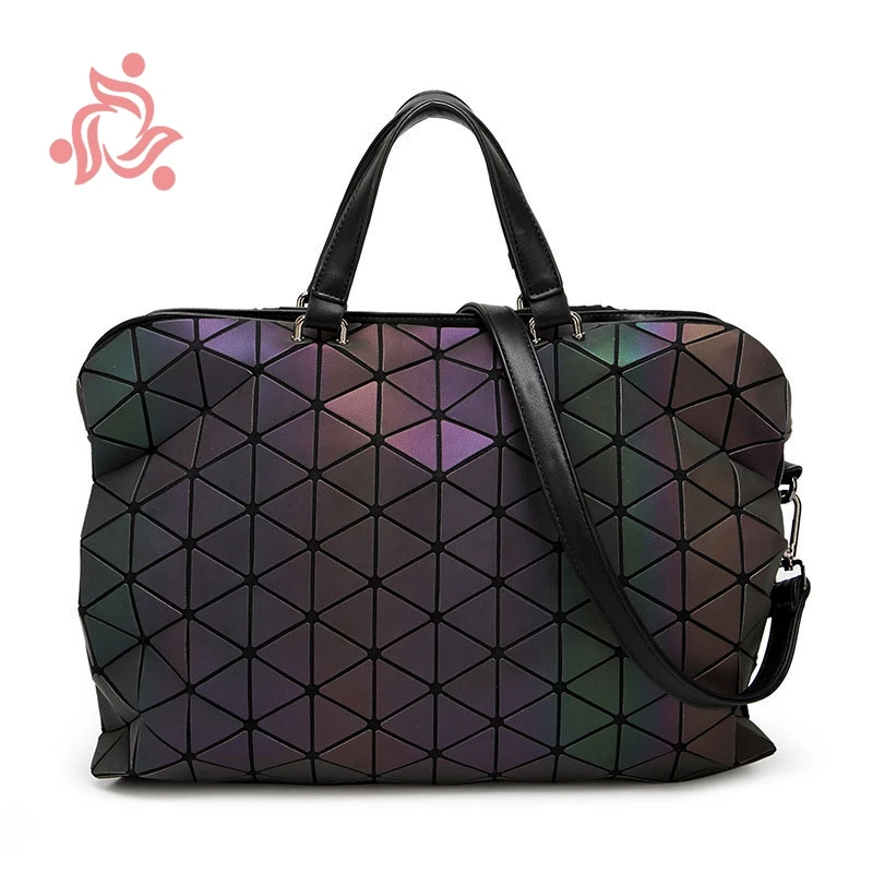

Ladies Quilted Fashion Women Luminous Sac Bao Bag Diamond Tote Geometry City Shoulder Bags Saser Plain Folding Handbags Bolso