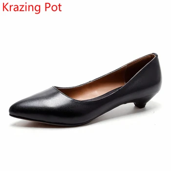2018 Fashion Genuine Leather Shallow Low Heels Runway Concise Pointed Toe Office Lady Lazy Shallow Elegant Sweet Women Pumps L31
2018 Fashion Genuine Leather Shallow Low Heels Runway Concise Pointed Toe Office Lady Lazy Shallow Elegant Sweet Women Pumps L31