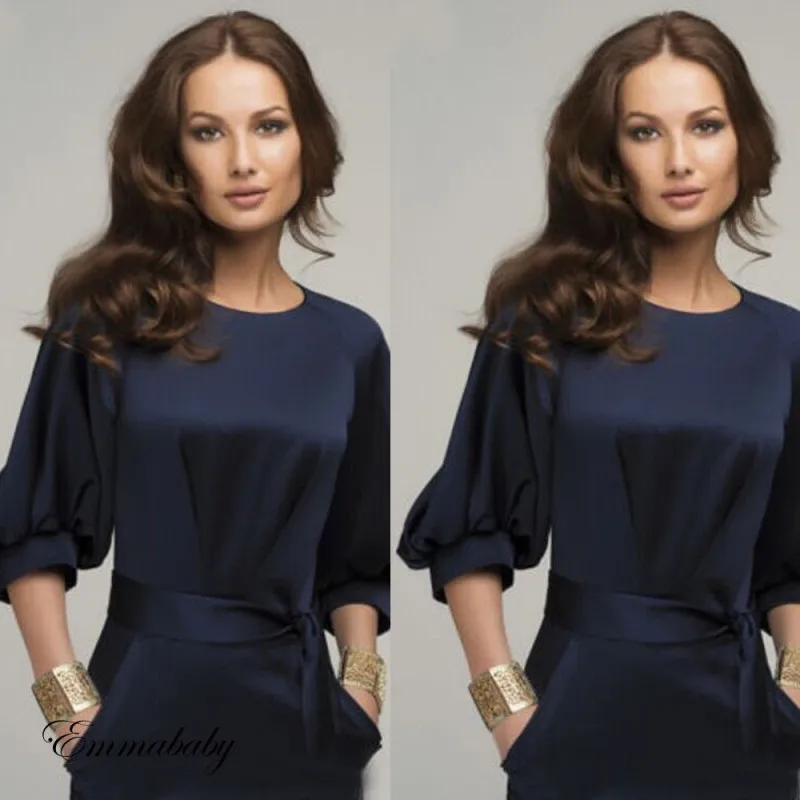 Fashion Women Office Career Bodycon Pencil Dress Half Sleeve Blue Wear Business Dress Polyester Luxury High Waist Belt Dress
Fashion Women Office Career Bodycon Pencil Dress Half Sleeve Blue Wear Business Dress Polyester Luxury High Waist Belt Dress