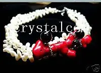 3 Strand Chunky Drop White Pearl Red Coral Black Onyx Choker Collar Necklce Twisted Women
3 Strand Chunky Drop White Pearl Red Coral Black Onyx Choker Collar Necklce Twisted Women