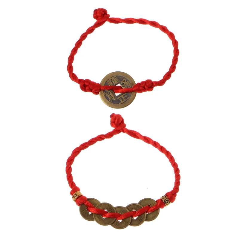 Red Thread String Braided Bracelets Chinese Feng Shui Wealth Lucky Copper Coin Pendant Hand Bracelet
Red Thread String Braided Bracelets Chinese Feng Shui Wealth Lucky Copper Coin Pendant Hand Bracelet