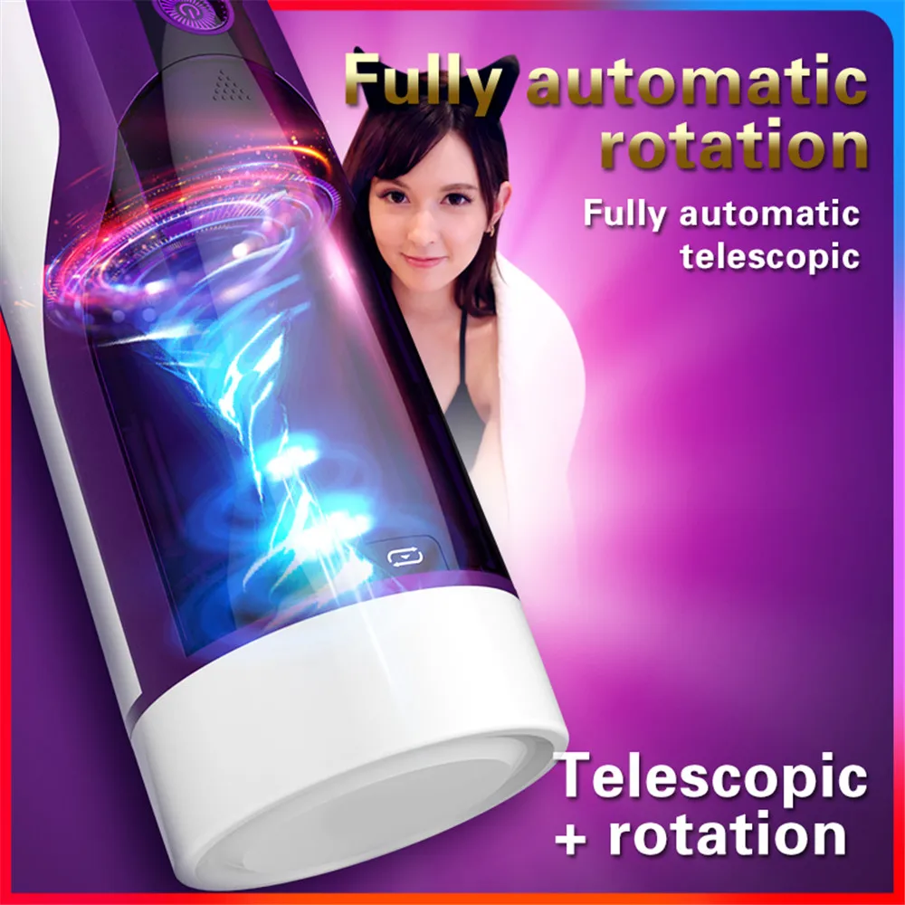 Electric Automatic Telescopic Rotation Male Masturbator Moan Interactive Masturbation Cup Powerful Sex Machine Sex Toys for Man (15)