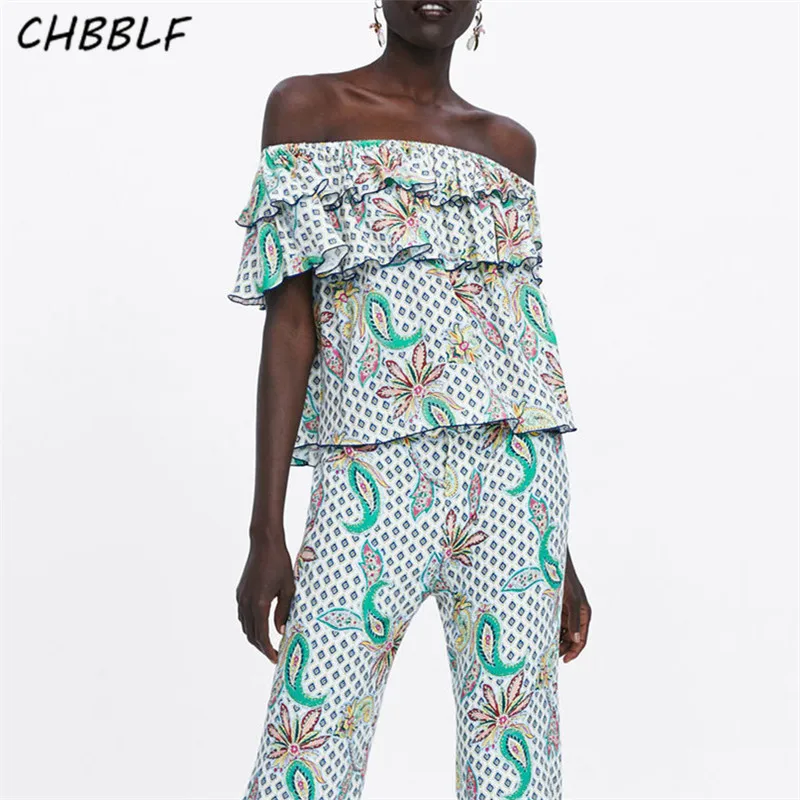 CHBBLF women print crop top vintage slash neck sweet chiffon short shirt casual female ruffles tops blusa POP2163
CHBBLF women print crop top vintage slash neck sweet chiffon short shirt casual female ruffles tops blusa POP2163