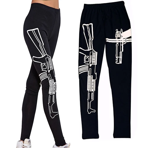 Hot Black Elastic Cotton Shape and Fitness Leggings Machine Gun Print Fitness Leggings Pants 8NL7
Hot Black Elastic Cotton Shape and Fitness Leggings Machine Gun Print Fitness Leggings Pants 8NL7