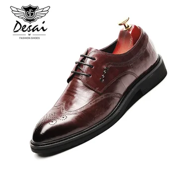 DESAI New Bullock Shoes Men's Korean Version Business Casual Shoes Genuine Leather Lace-up Shoes Retro Design Men Oxfords
DESAI New Bullock Shoes Men's Korean Version Business Casual Shoes Genuine Leather Lace-up Shoes Retro Design Men Oxfords
