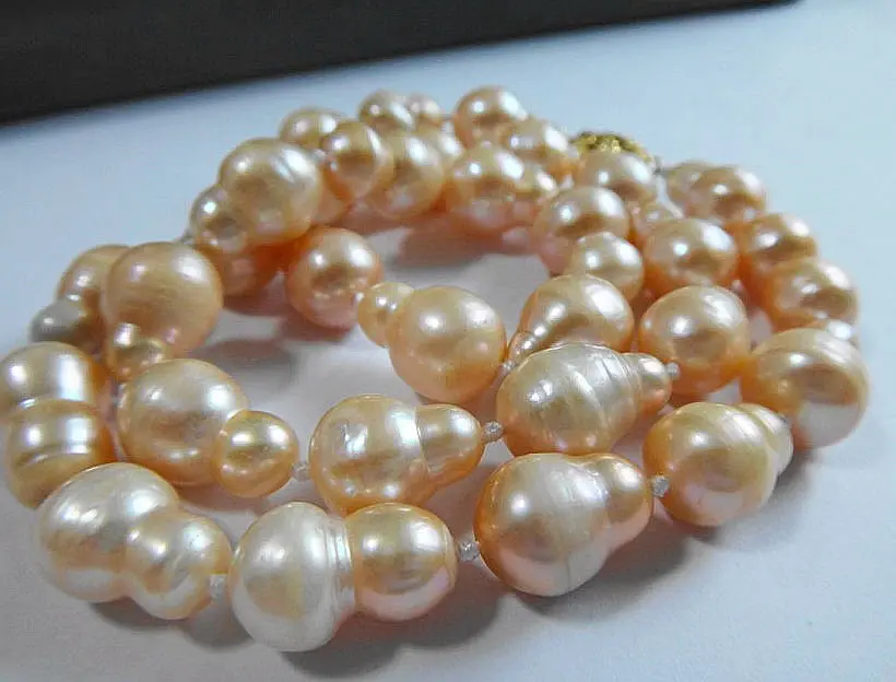 Wholesale FREE SHIPPING HUGE18"12-15MM AUSTRALIAN SOUTH SEA GENUINE GOLD PINK NUCLEAR PEARL NECKLACE 14KGP
Wholesale FREE SHIPPING HUGE18"12-15MM AUSTRALIAN SOUTH SEA GENUINE GOLD PINK NUCLEAR PEARL NECKLACE 14KGP