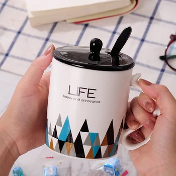 Brief Ceramic Mugs with Lid and Stainless Steel Spoon Creative Moring Mug Milk Coffee Tea Unique Porcelain Mugs 400ml SH292-125
Brief Ceramic Mugs with Lid and Stainless Steel Spoon Creative Moring Mug Milk Coffee Tea Unique Porcelain Mugs 400ml SH292-125