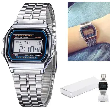 Sponge Watches Box Case Display Storage +Watch Silver Classic Men Women Retro Stainless Steel LCD Digital Sports Stopwatch
Sponge Watches Box Case Display Storage +Watch Silver Classic Men Women Retro Stainless Steel LCD Digital Sports Stopwatch