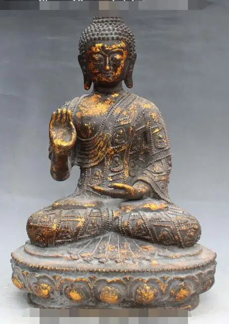 S4704 18" Old Tibet Buddhism Bronze Gilt Seat lotus Sakyamuni Shakyamuni Buddha Statue
S4704 18" Old Tibet Buddhism Bronze Gilt Seat lotus Sakyamuni Shakyamuni Buddha Statue