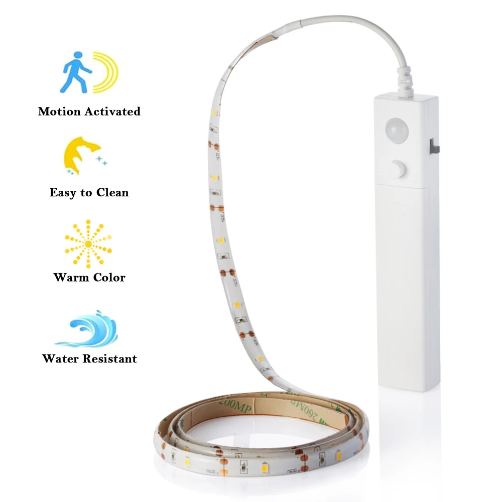 LED Strip 1 Meters 60leds IR Motion Sensor LED Lights Auto On/Off Night Light Wardrobe Light 4 AAA Battery LED Lamp
LED Strip 1 Meters 60leds IR Motion Sensor LED Lights Auto On/Off Night Light Wardrobe Light 4 AAA Battery LED Lamp