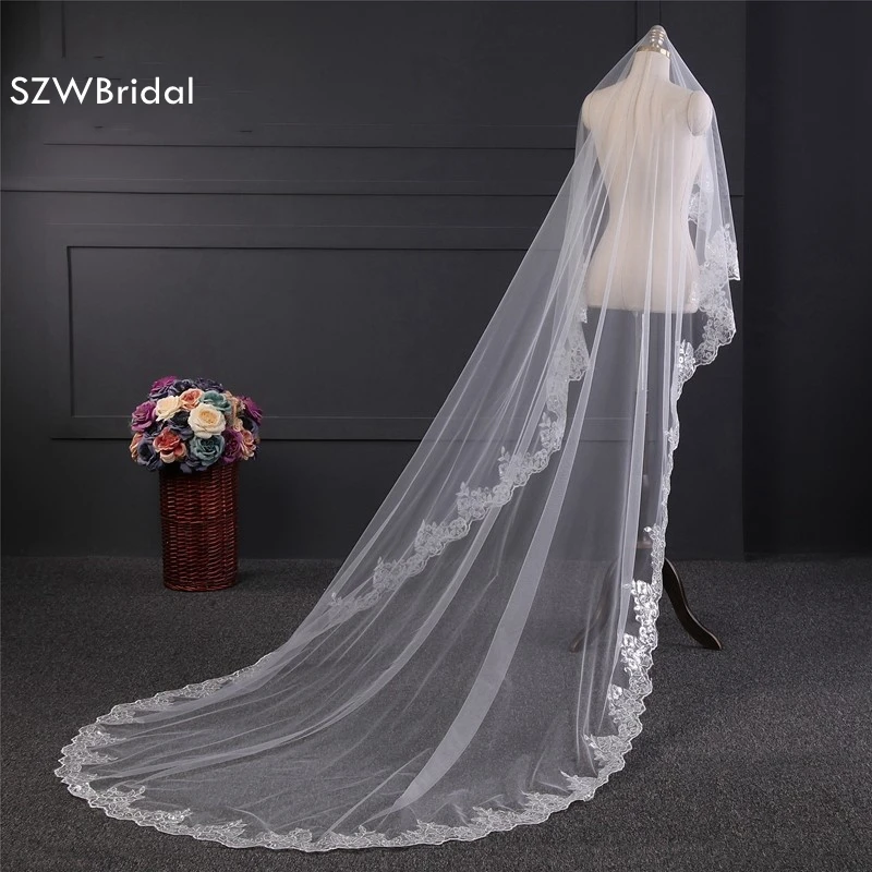 New Arrival White Ivory Lace Edge 3 Meter Bridal veil 2019 Cheap wedding accessories sluier Veu de noiva wedding veil
New Arrival White Ivory Lace Edge 3 Meter Bridal veil 2019 Cheap wedding accessories sluier Veu de noiva wedding veil