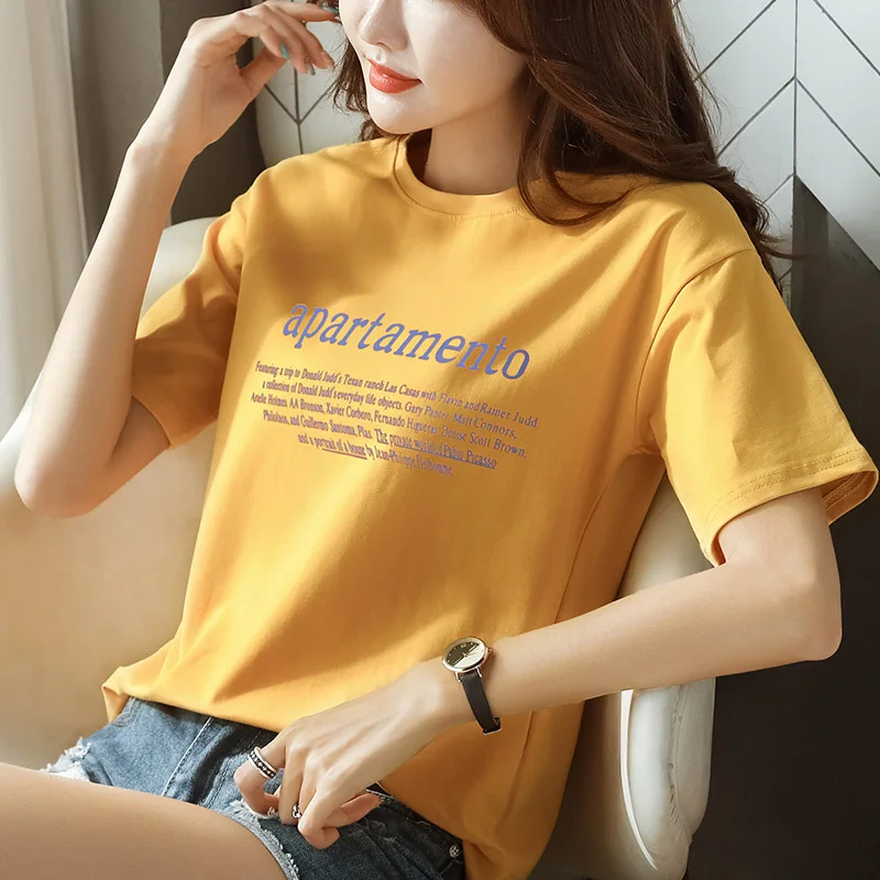 2019 new Style Short Sleeve Women Tshirt Summer Fashion New Simple Loose Mini Print Letter O-neck Multi Color Tops
2019 new Style Short Sleeve Women Tshirt Summer Fashion New Simple Loose Mini Print Letter O-neck Multi Color Tops
